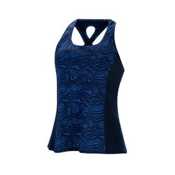Aquashape Women's Wanderlust Twist Back Tankini Swimsuit Top Navy  Women's Tankini Top  Dolfin