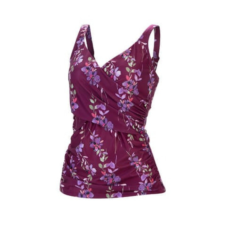 Dolfin Aquashape Wrap Front Tankini Maroon  Women's Tankini Top  Dolfin