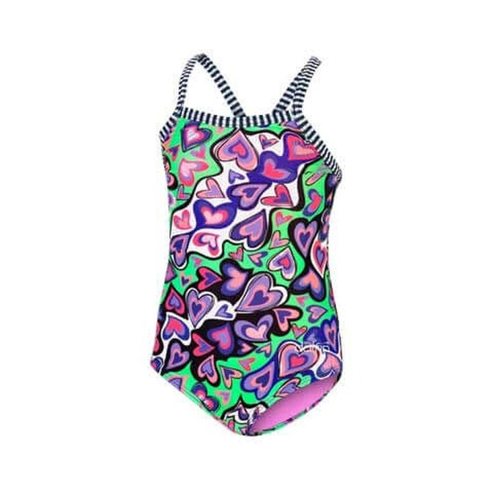 Little Dolfin Girls One Piece Swimsuit Purple/Multi  Girls One Piece  Dolfin
