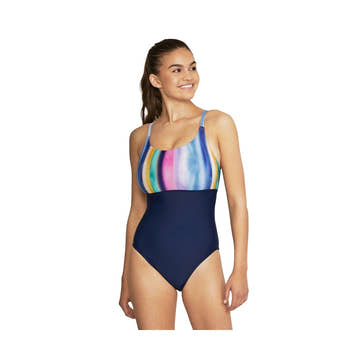 Speedo Women's Active Adjustable Double Strap One Piece Swimuit  Active Swimwear  Speedo