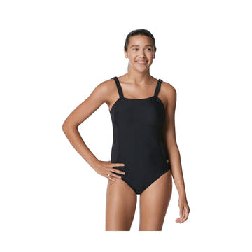 Speedo Women's Standard Swimsuit One Piece Adjustable Square Neck Contemporary Cut  Competition Swimsuits  Speedo