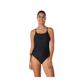 Speedo Solid Side Shirred One Piece Swimsuit  One Piece Swimsuits  Speedo