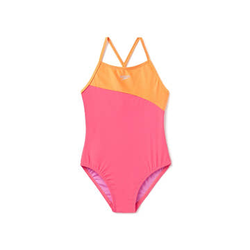 Speedo Girls Shimmer Colorblock One Piece Swimsuit  Girls One Piece  Speedo