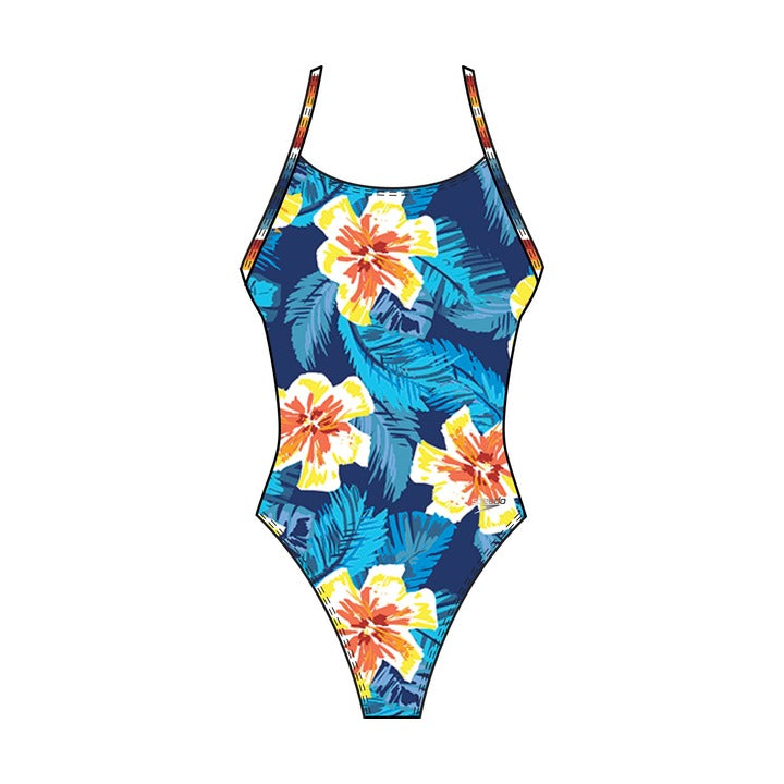 Speedo Women's Printed Double Lace Back 1Pc Swimsuit  One Piece Swimsuits  Speedo