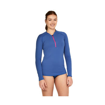 Speedo Women's Half Zip Long Sleeve Rashguard  Long Sleeve Rash Guard  Speedo