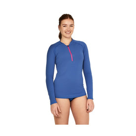 Speedo Women's Half Zip Rashguard – Long Sleeve UV Swim Shirt  Long Sleeve Rash Guard  Speedo