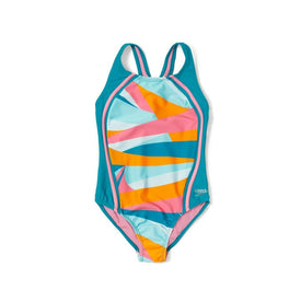 Speedo Girls Swimsuit Printed Sport Splice  Girls One Piece  Speedo