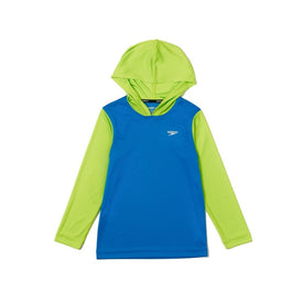 Speedo Boy's Active Recreation Hooded L/S Swim Shirt  Kids Swimming Gear  Speedo