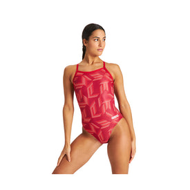 Arena Women's Puzzled Light Drop Back One Piece Swimsuit  Fall/Winter 2024 Team Prints  Arena