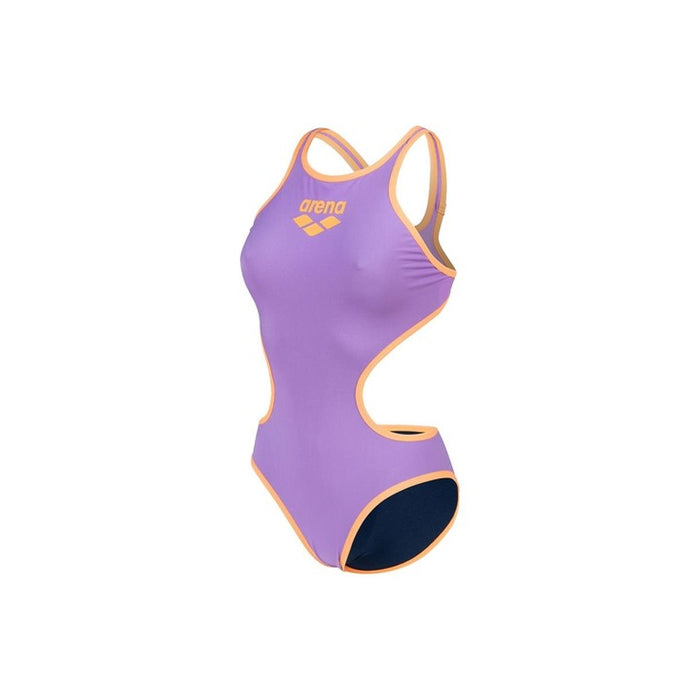 ARENA One Biglogo Costume Donna – Monopezzo Senza Cuciture, Tessuto MaxLife Eco, UPF50+, Schiena Scoperta, Per Nuoto Fitness E Agonistico