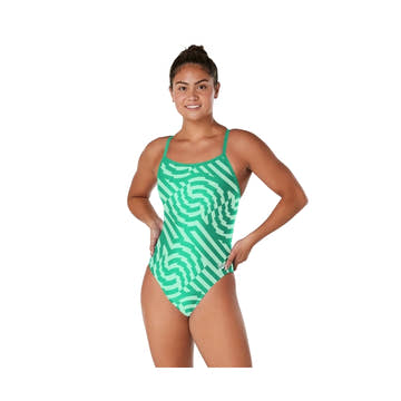 Speedo Women's Vortex Maze Flyback One Piece Swimsuit  One Piece Swimsuits  Speedo