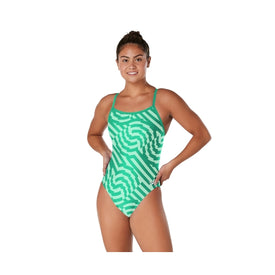 Speedo Women's Vortex Maze Flyback One Piece Swimsuit  One Piece Swimsuits  Speedo