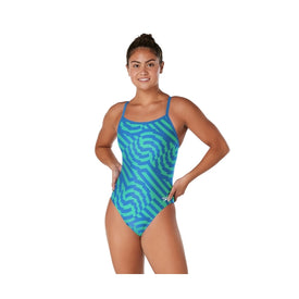 Speedo Women's Vortex Maze Flyback One Piece Swimsuit  One Piece Swimsuits  Speedo