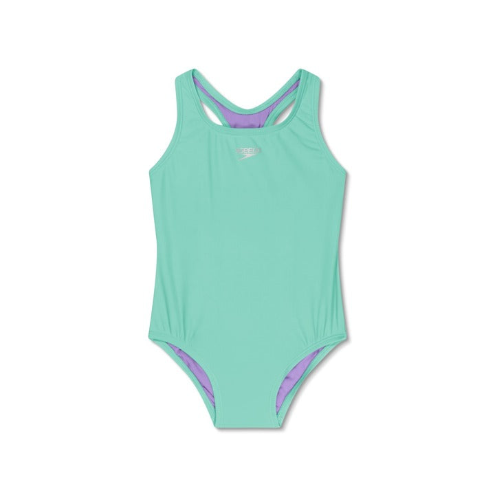 Speedo Girls’ Solid Racerback One Piece Swimsuit  Girls One Piece  Speedo