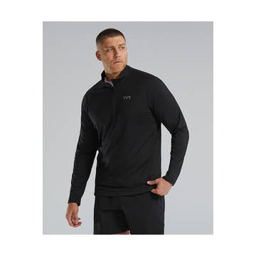 WWJ TYR Men’s SLS Long Sleeve 1/4 Zip Solid  Sweatshirt  Tyr