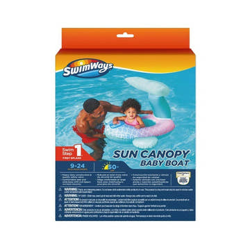 Swimways Sun Canopy Baby Boat Mermaid  Infant Floats  Swimways
