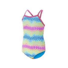 Little Dolfin Girls One Piece Swimsuit Rainbow  Girls One Piece  Dolfin