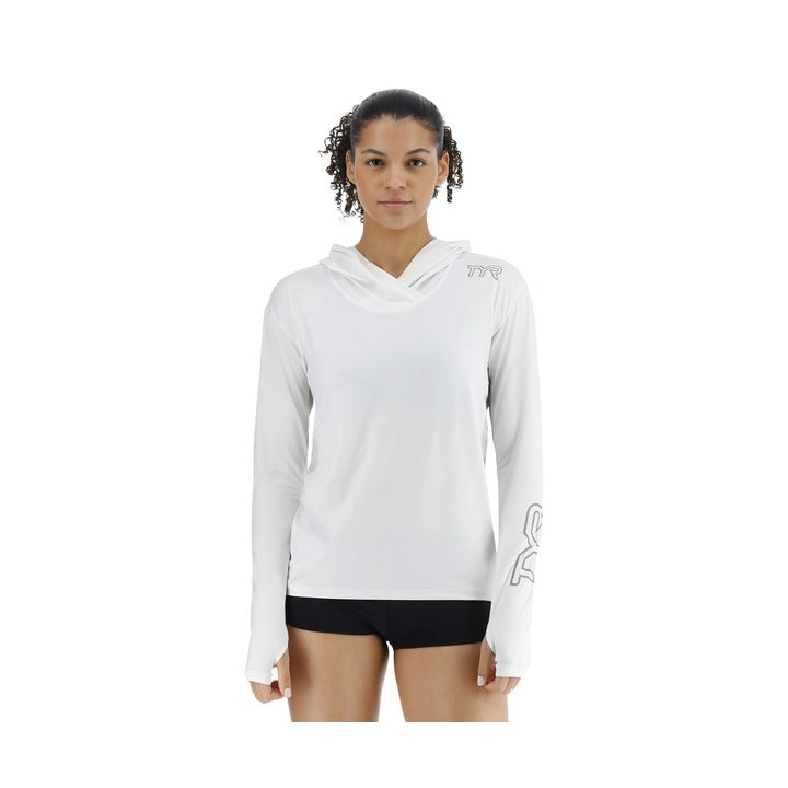 Tyr SunDefense Women's Vented Hooded Shirt - Solid  Hoodie  Tyr