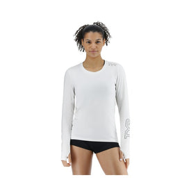 Tyr SunDefense Women's Vented Long Sleeve Rash Guard Crew Shirt - Solid  Long Sleeve Rash Guard  Tyr
