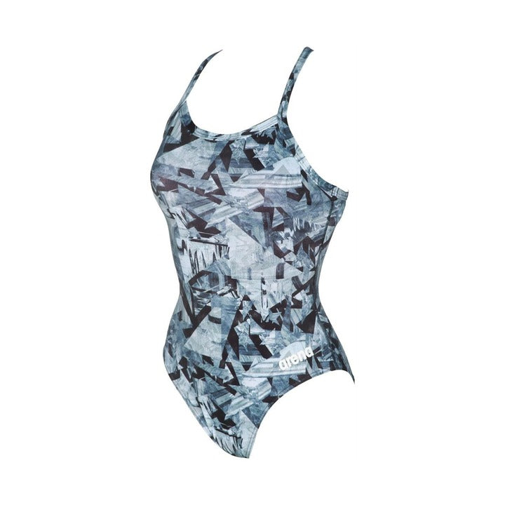 Arena Women's Glitch Light Drop Back One Piece  One Piece Swimsuits  Arena