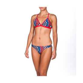 Arena Women's Zig Zag Tie Back Top Front Lining  Two Piece Swimsuits  Arena
