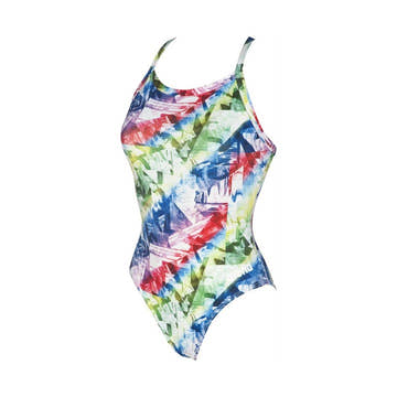 Arena Women's Glitch Light Drop Back One Piece  One Piece Swimsuits  Arena