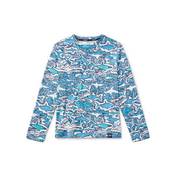 Speedo Kids L/S SHARK CHALK SWIM SHIRT  Rash Guards and Swim Shirts  Speedo