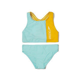 Speedo Girls' Solid Blocked Bikini Set  Girls Bikini Set  Speedo