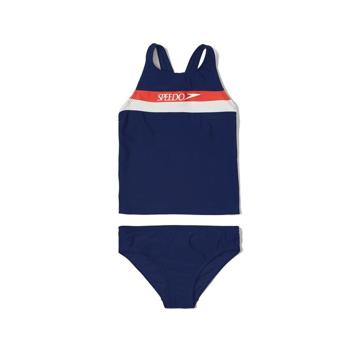 Speedo Girls Solid Horizontal Splice Tankini Set  Girls Tankini  Speedo