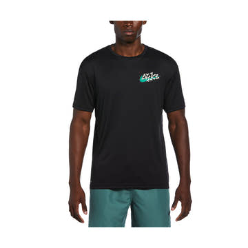 Nike Men Scribble Patch Short Sleeve Hydroguard  Short Sleeve Rash Guard  Nike