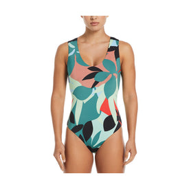 Nike Women Jungle Floral Keyhole Back One Piece  One Piece Swimsuits  Nike
