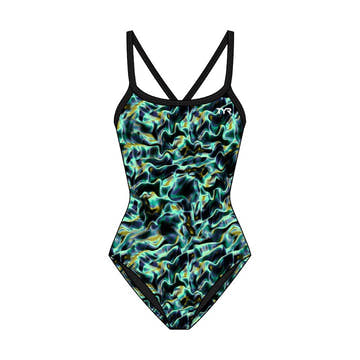 Tyr Girl's Diamondfit Durafast Elite One Piece Swimsuit - Energia  Team Print  Tyr