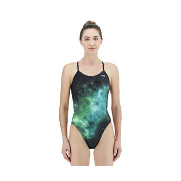 Tyr Women's Cutoutfit Durafast Elite One Piece Swimsuit - Starborne  Swim Team Prints  Tyr