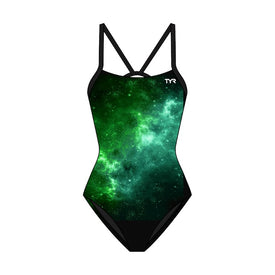Tyr Girl's Cutoutfit Durafast Elite One Piece Swimsuit - Starborne  Team Print  Tyr