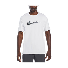 Nike Men Stacked Swoosh Short Sleeve Hydroguard  Short Sleeve Rash Guard  Nike