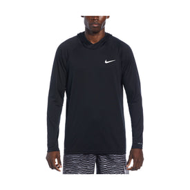 Nike Men's Essential Long Sleeve Hooded Hydroguard  Long Sleeve Rash Guard  Nike