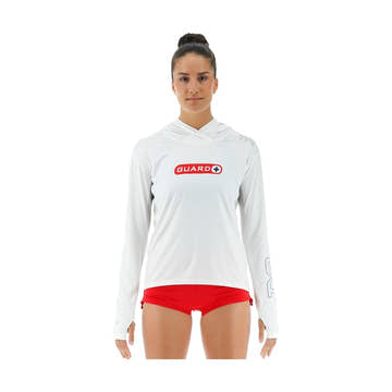 Tyr Women's Vented Long Sleeve Hooded Shirt - Guard  Warm-Ups  Tyr