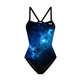 Tyr Girl's Cutoutfit Durafast Elite One Piece Swimsuit - Starborne  Team Print  Tyr