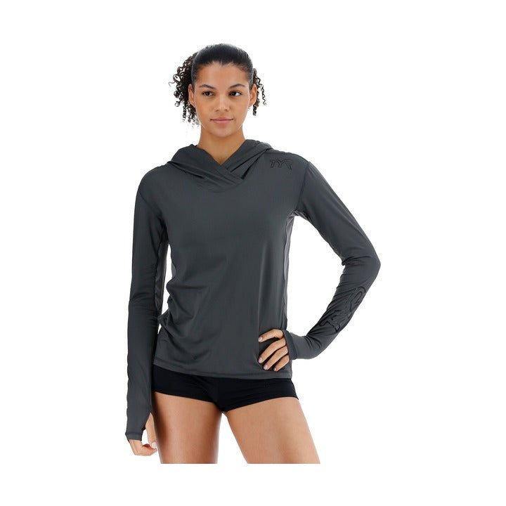 Tyr SunDefense Women's Vented Hooded Shirt - Solid  Hoodie  Tyr