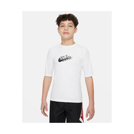 Nike Boy's Scribble Short Sleeve Hydroguard  Short Sleeve Rash Guard  Nike