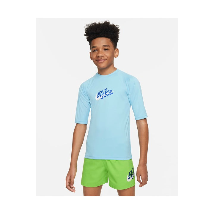 Nike Boy's Scribble Short Sleeve Hydroguard  Short Sleeve Rash Guard  Nike