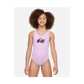 Nike Girl's Multi Logo U-Back One Piece  Girls One Piece  Nike