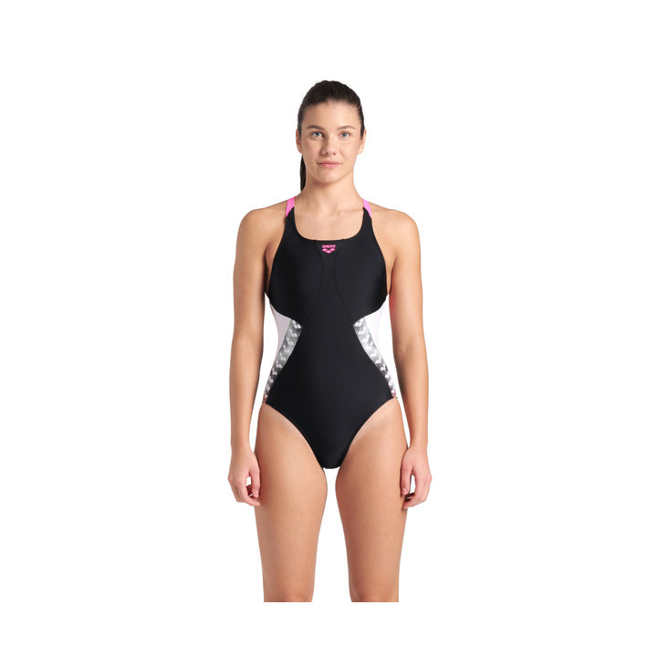 Arena Women's Stripe One Piece Swimsuit Swim Pro Back  One Piece Swimsuits  Arena
