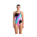 Arena Women's Multi Slices One Piece Swimsuit Lightdrop Back  One Piece Swimsuits  Arena