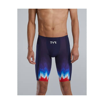 TYR Mens Shockwave High-Waist Jammer Swimsuit - USA  Technical Jammer  Tyr