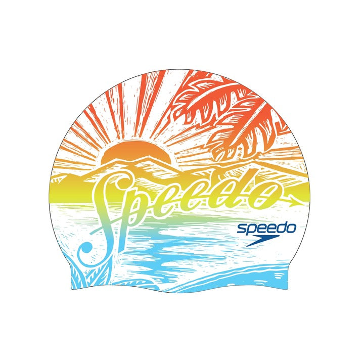 Speedo Printed Silicone Cap  Silicone Swim Caps  Speedo