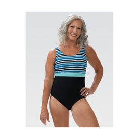 Dolfin Women's Aquashape Harbor Print Moderate Scoop Back One Piece  One Piece Swimsuits  Dolfin