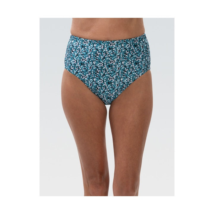Dolfin Women's Aquashape Dot Print High-Waisted Contemporary Brief  Bikini Bottom  Dolfin