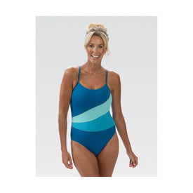 Dolfin Women's Aquashape Turquoise and Mint Color Blocked Moderate One Piece Swimsuit  One Piece Swimsuits  Dolfin
