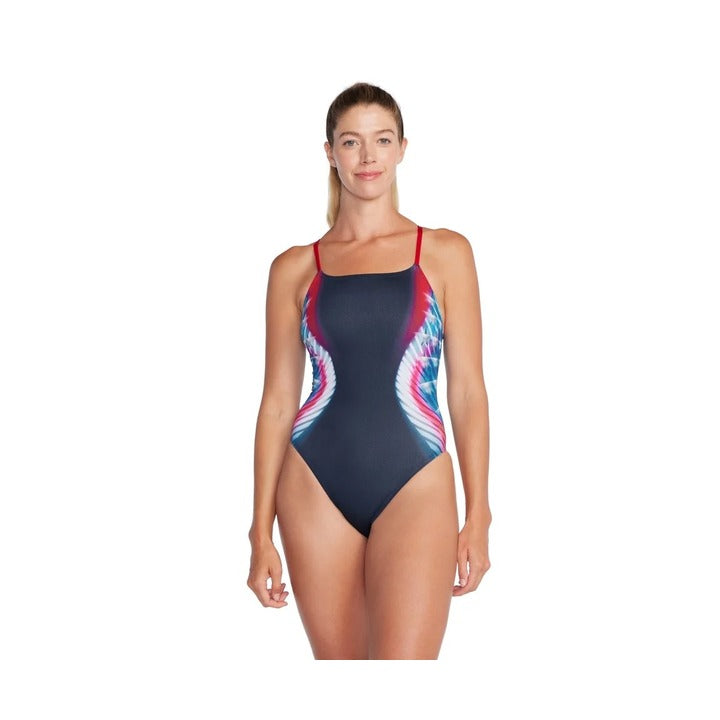 Speedo Women's Swimsuit Printed Endurance Strappy Back One Piece  One Piece Swimsuits  Speedo